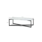 Ellie White Marble Rectangular Coffee Table | Black gallery detail image