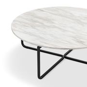 Clarina Ivory Marble Round Coffee Table | Black gallery detail image
