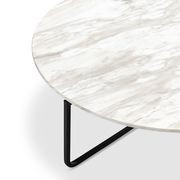 Clarina Ivory Marble Round Coffee Table | Black gallery detail image