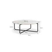 Clarina Ivory Marble Round Coffee Table | Black gallery detail image