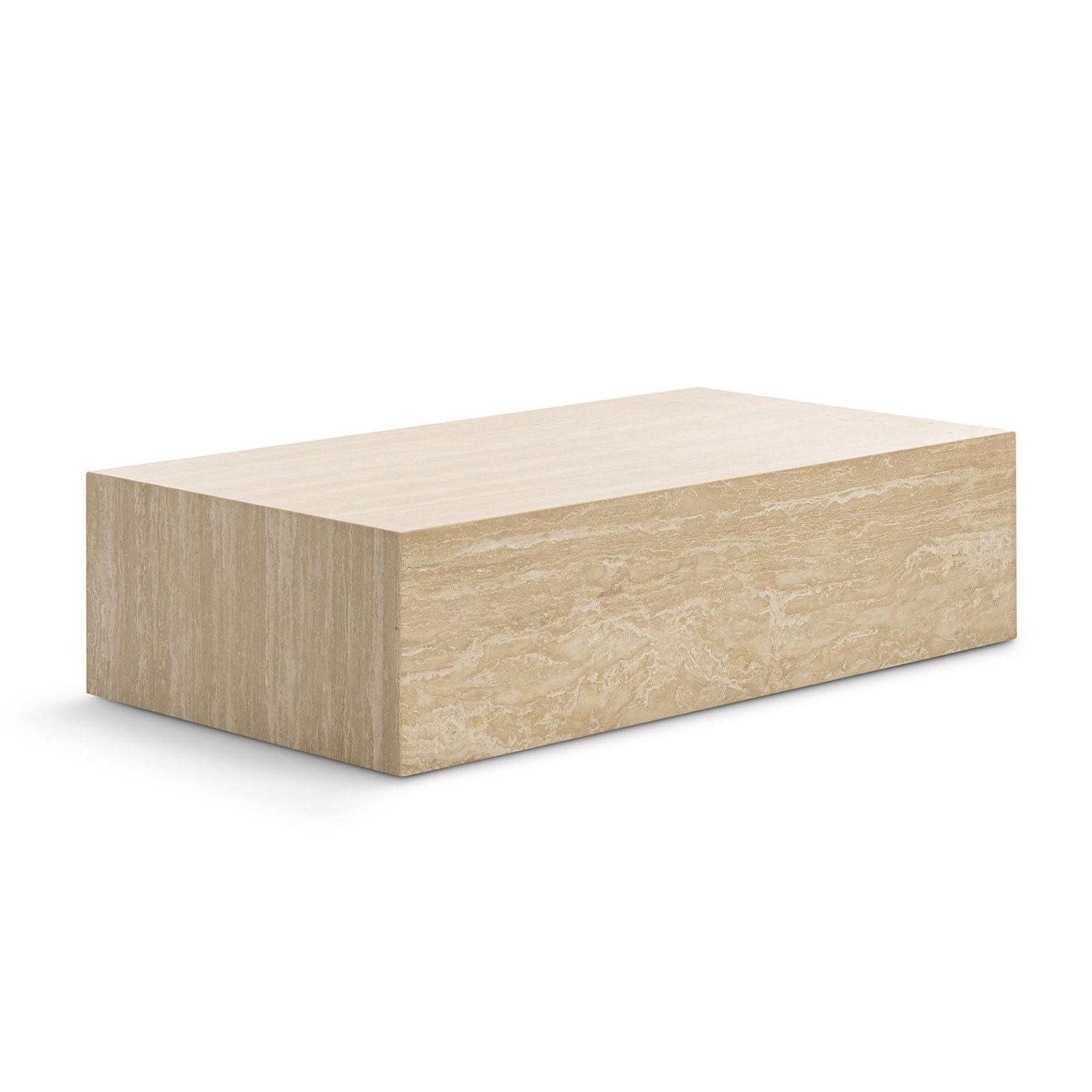 Cubie Large Plinth Coffee Table | Cream Travertine gallery detail image