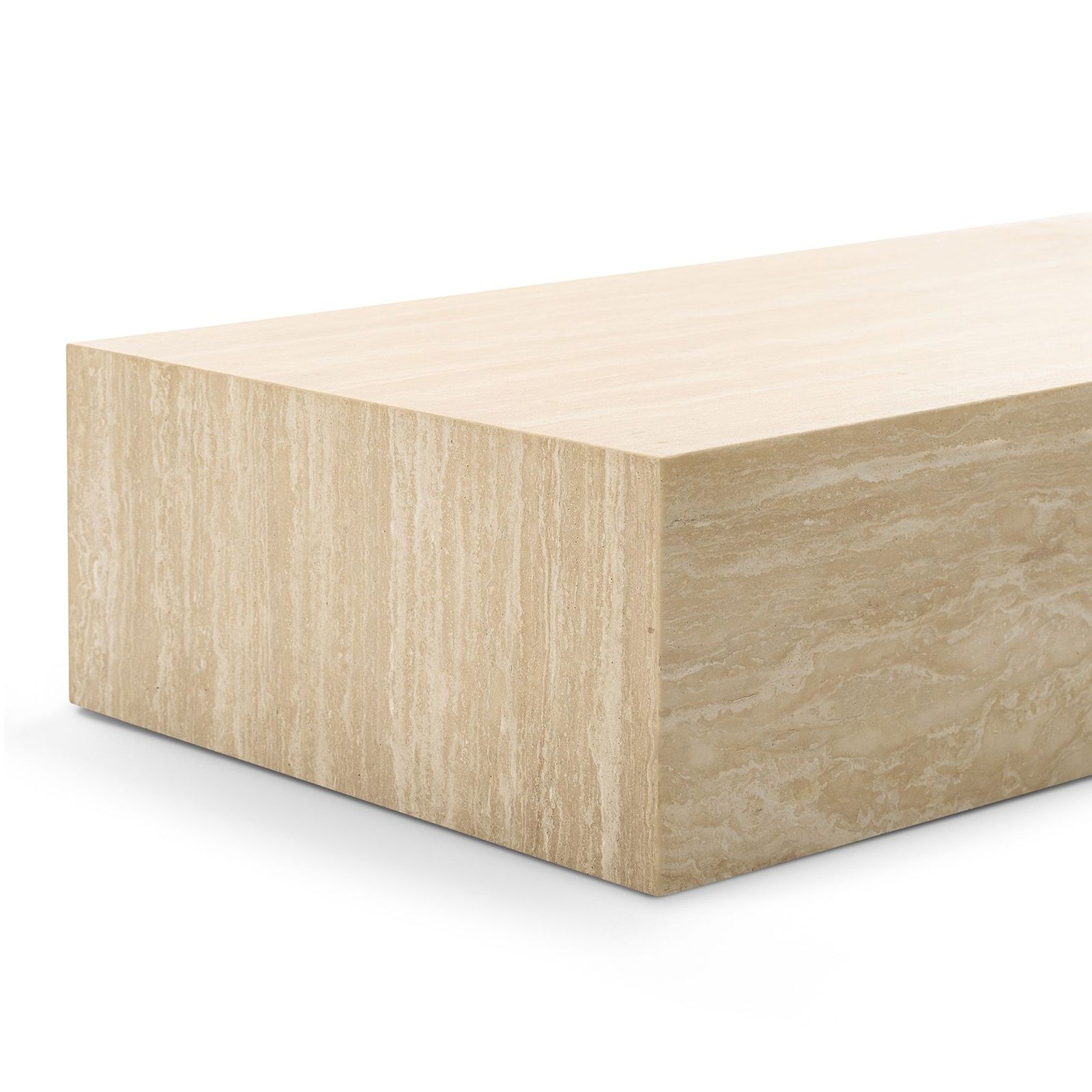 Cubie Large Plinth Coffee Table | Cream Travertine gallery detail image