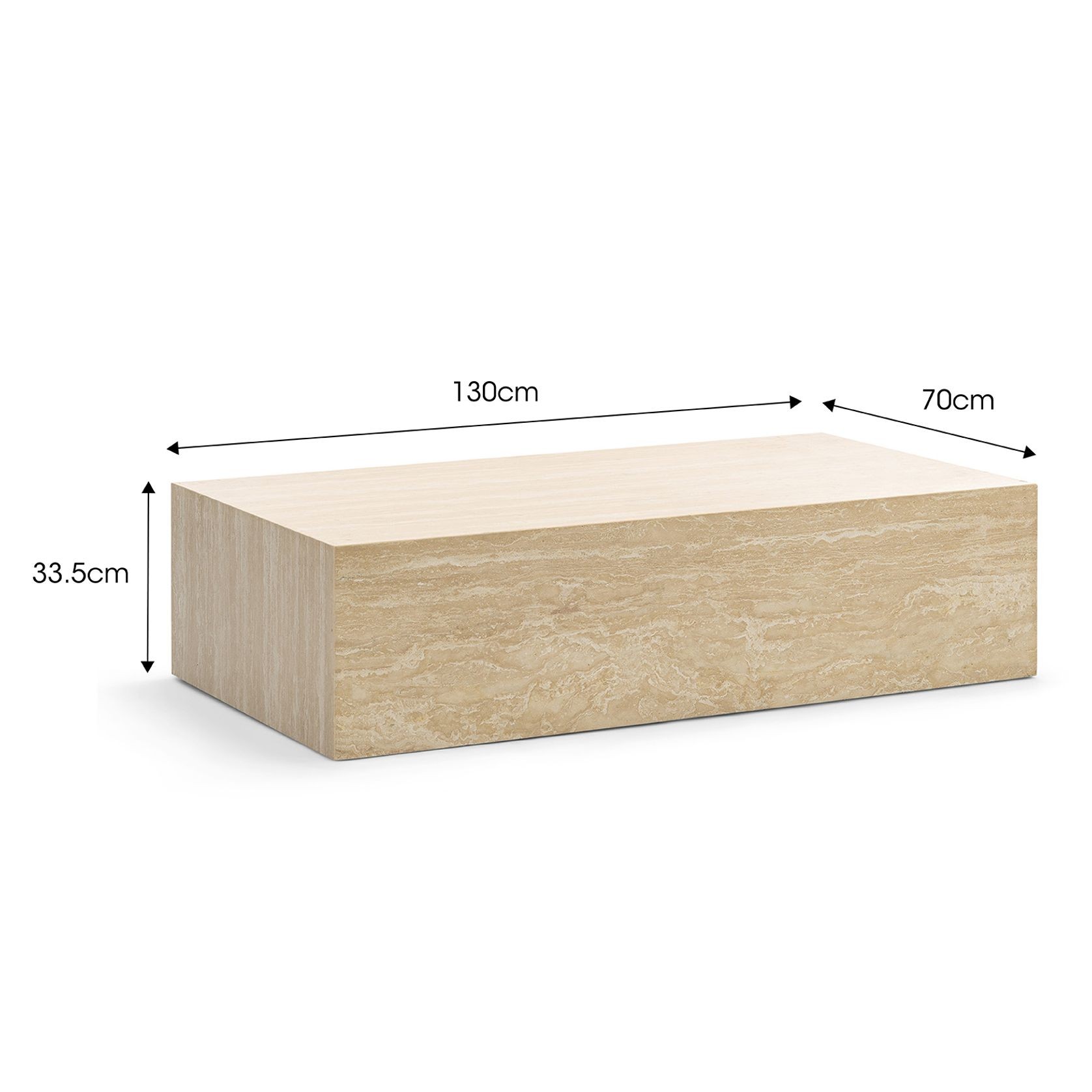 Cubie Large Plinth Coffee Table | Cream Travertine gallery detail image