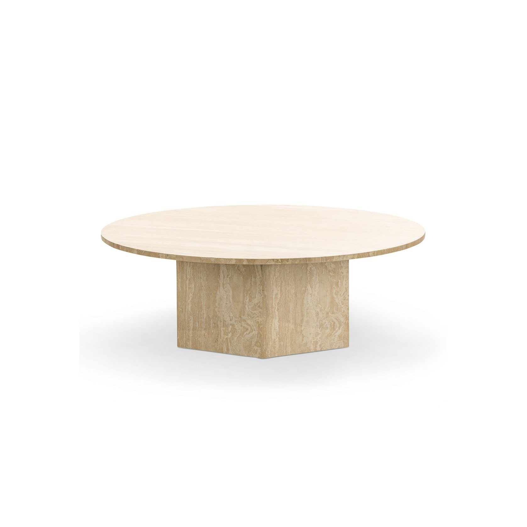 Hexica 100cm Round Coffee Table | Cream Travertine gallery detail image
