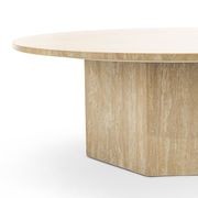Hexica 100cm Round Coffee Table | Cream Travertine gallery detail image