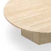 Hexica 100cm Round Coffee Table | Cream Travertine gallery detail image