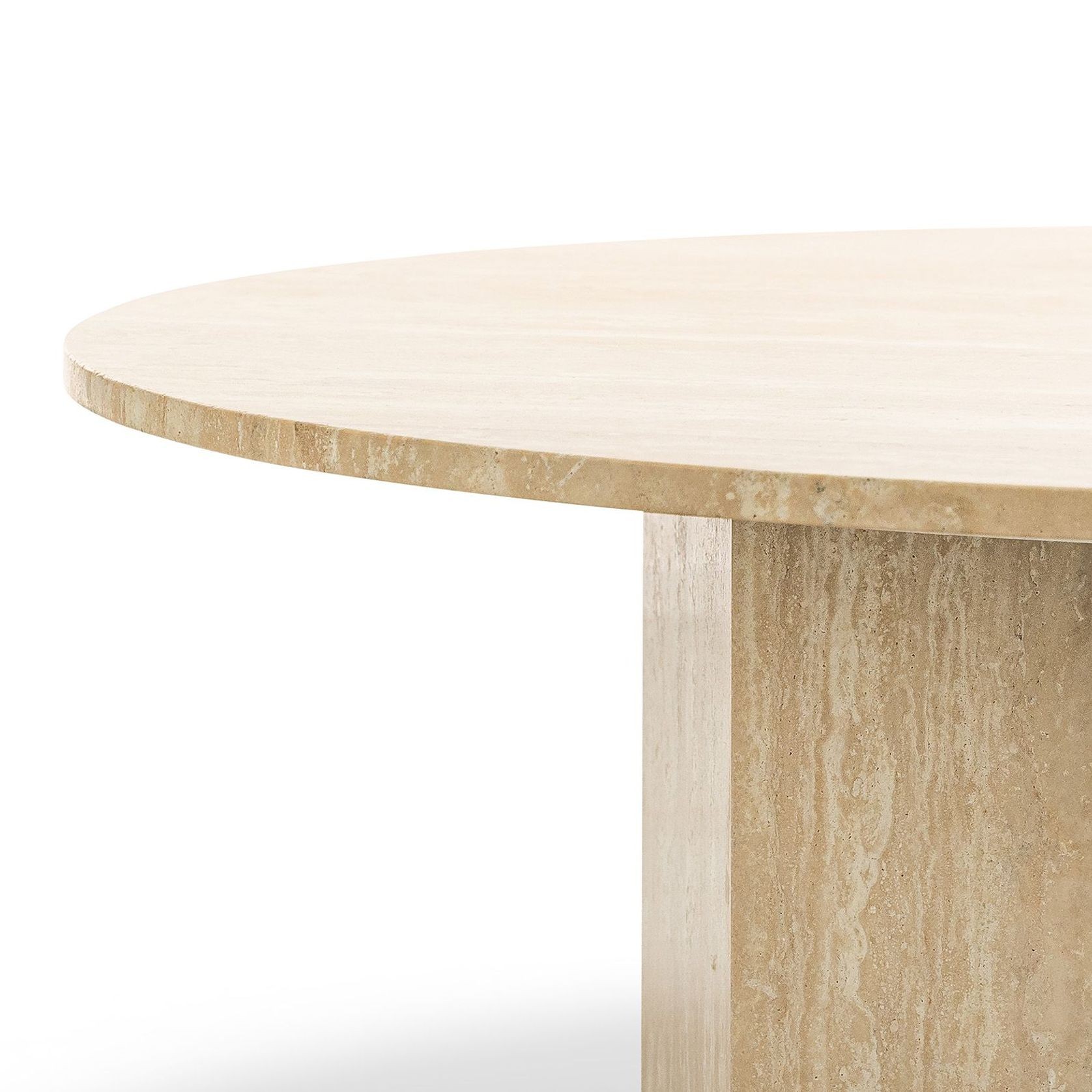 Hexica 100cm Round Coffee Table | Cream Travertine gallery detail image
