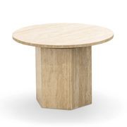 Hexica 60cm Round Coffee Table | Cream Travertine gallery detail image