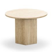Hexica 60cm Round Coffee Table | Cream Travertine gallery detail image