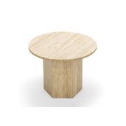Hexica 60cm Round Coffee Table | Cream Travertine gallery detail image
