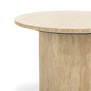 Hexica 60cm Round Coffee Table | Cream Travertine gallery detail image