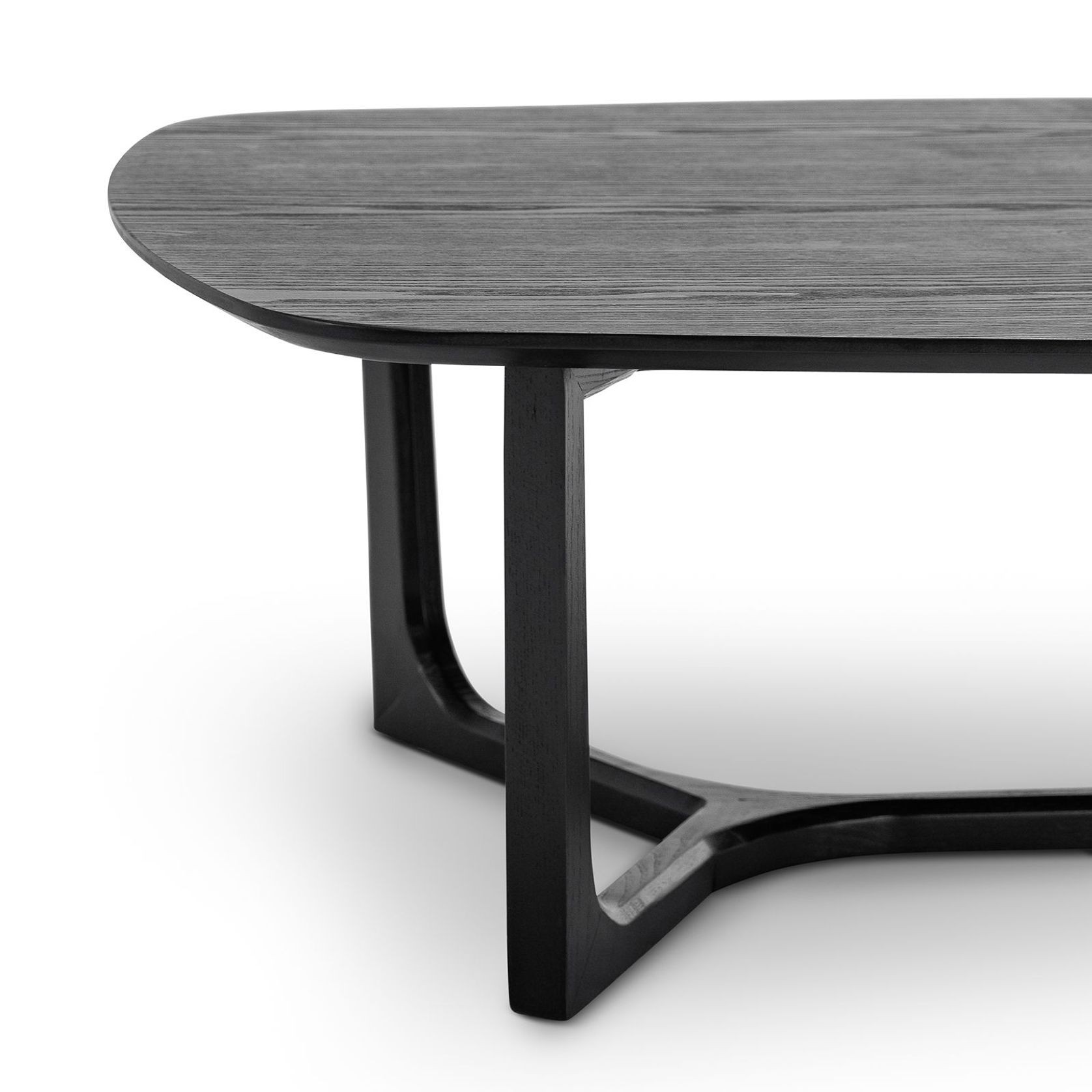 Span Ashwood Oval Coffee Table | Black gallery detail image