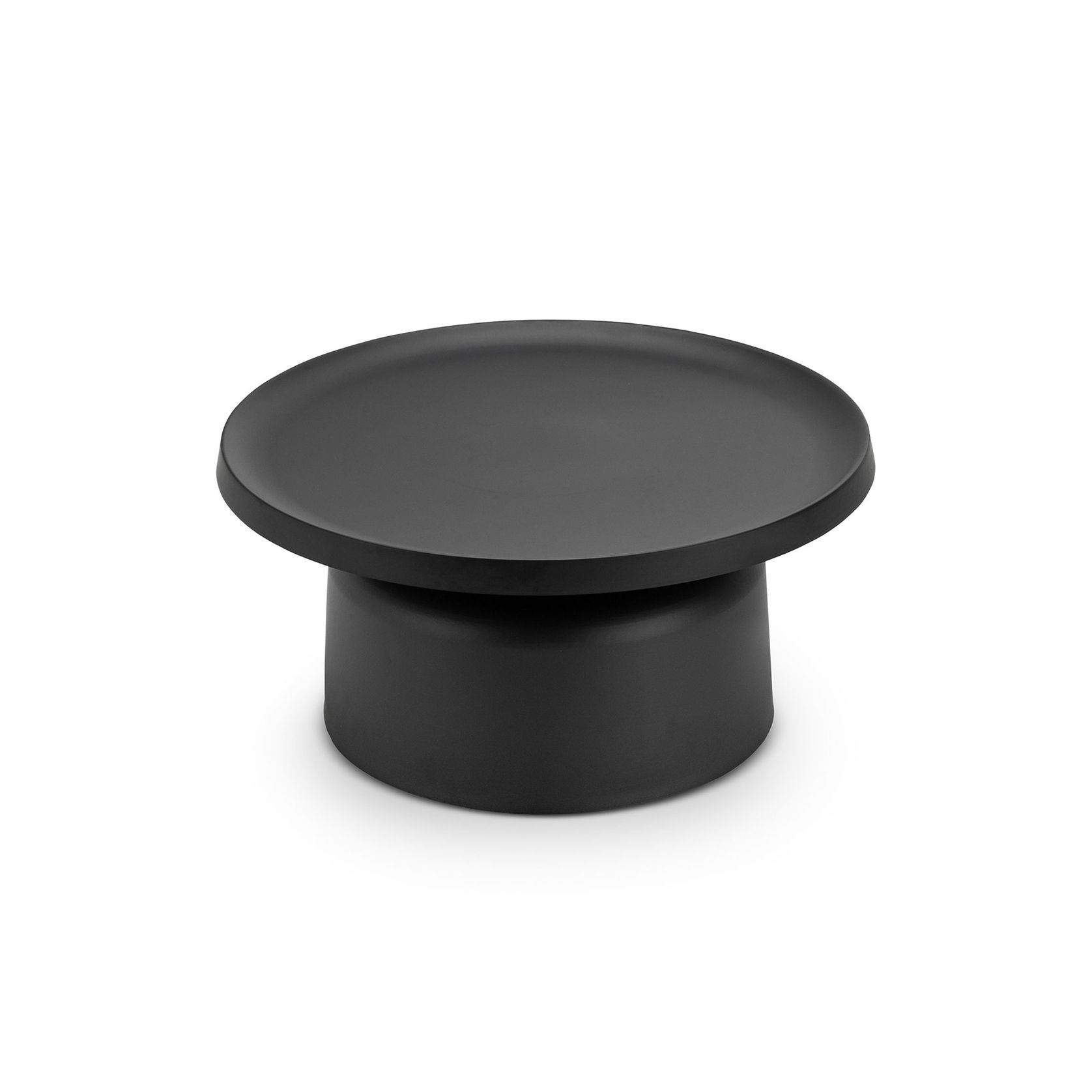 Palemo Round Pedestal Tray Coffee Table | Matte Black gallery detail image
