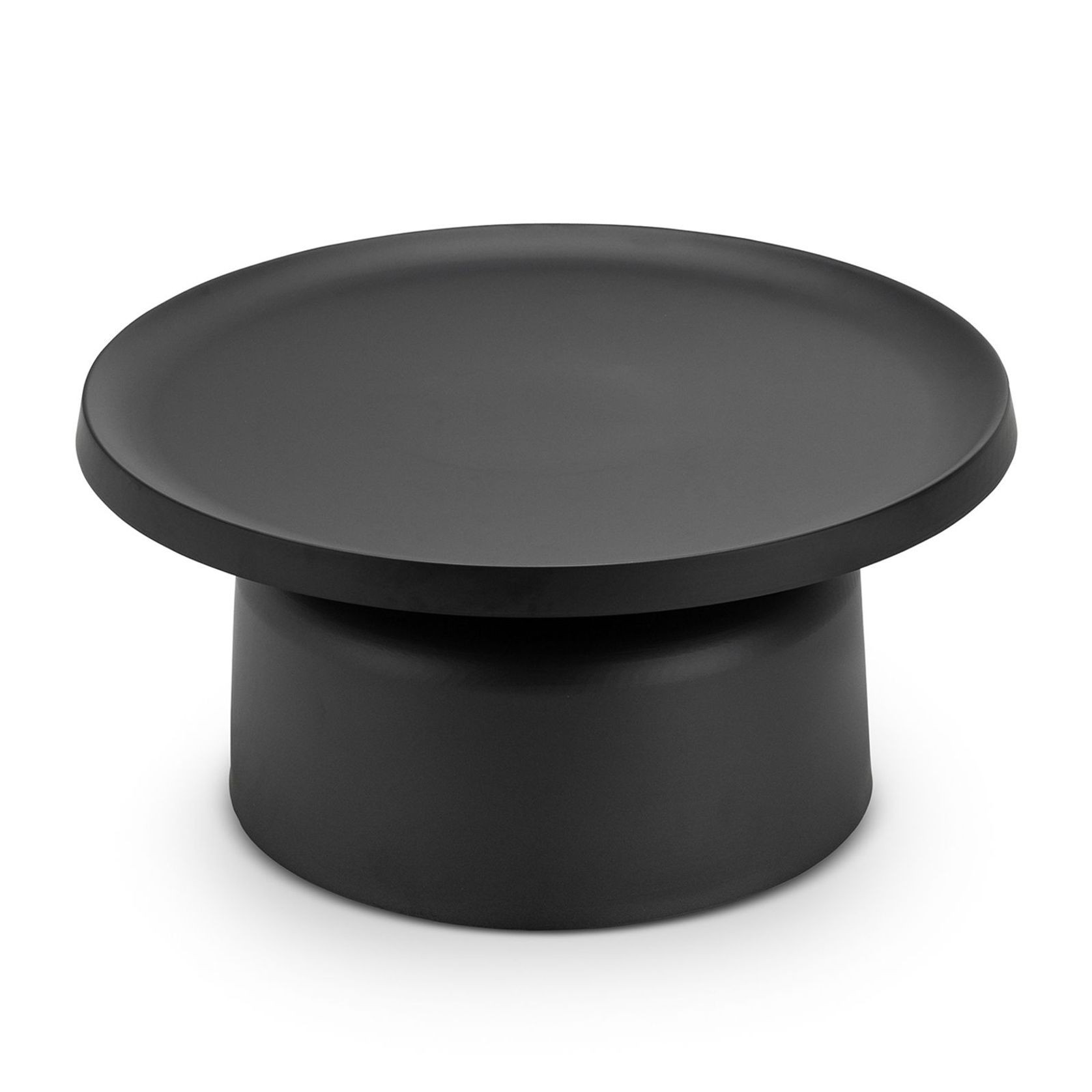 Palemo Round Pedestal Tray Coffee Table | Matte Black gallery detail image