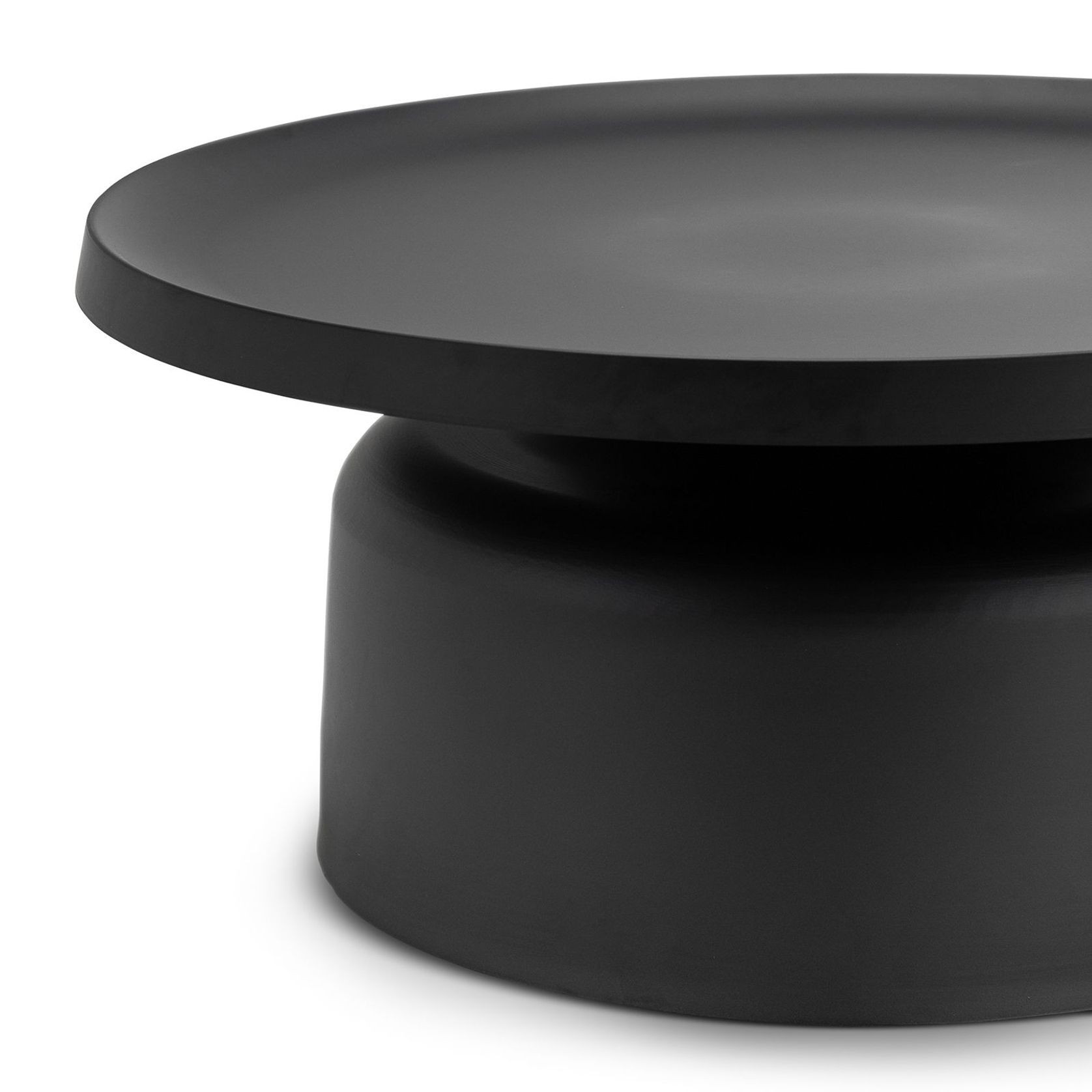 Palemo Round Pedestal Tray Coffee Table | Matte Black gallery detail image