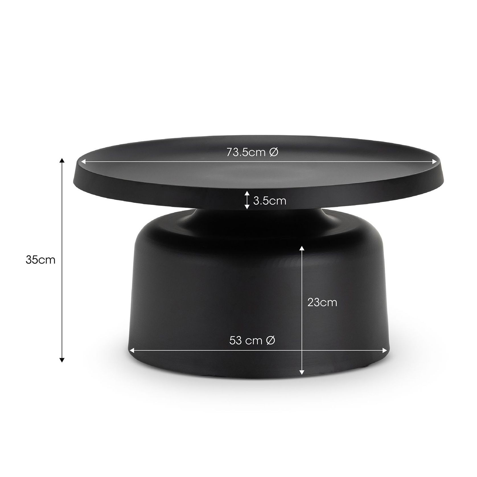 Palemo Round Pedestal Tray Coffee Table | Matte Black gallery detail image