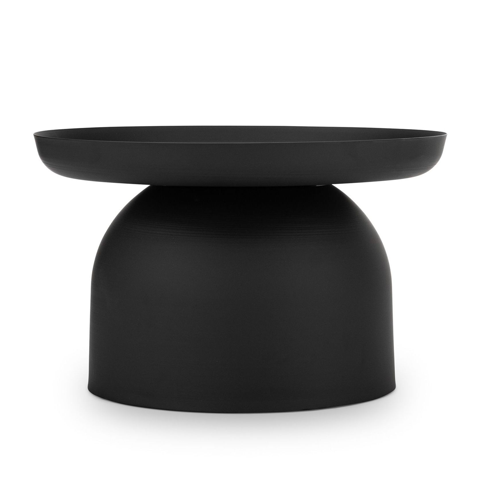 Sirkel Round Pedestal Coffee Table | Matte Black gallery detail image