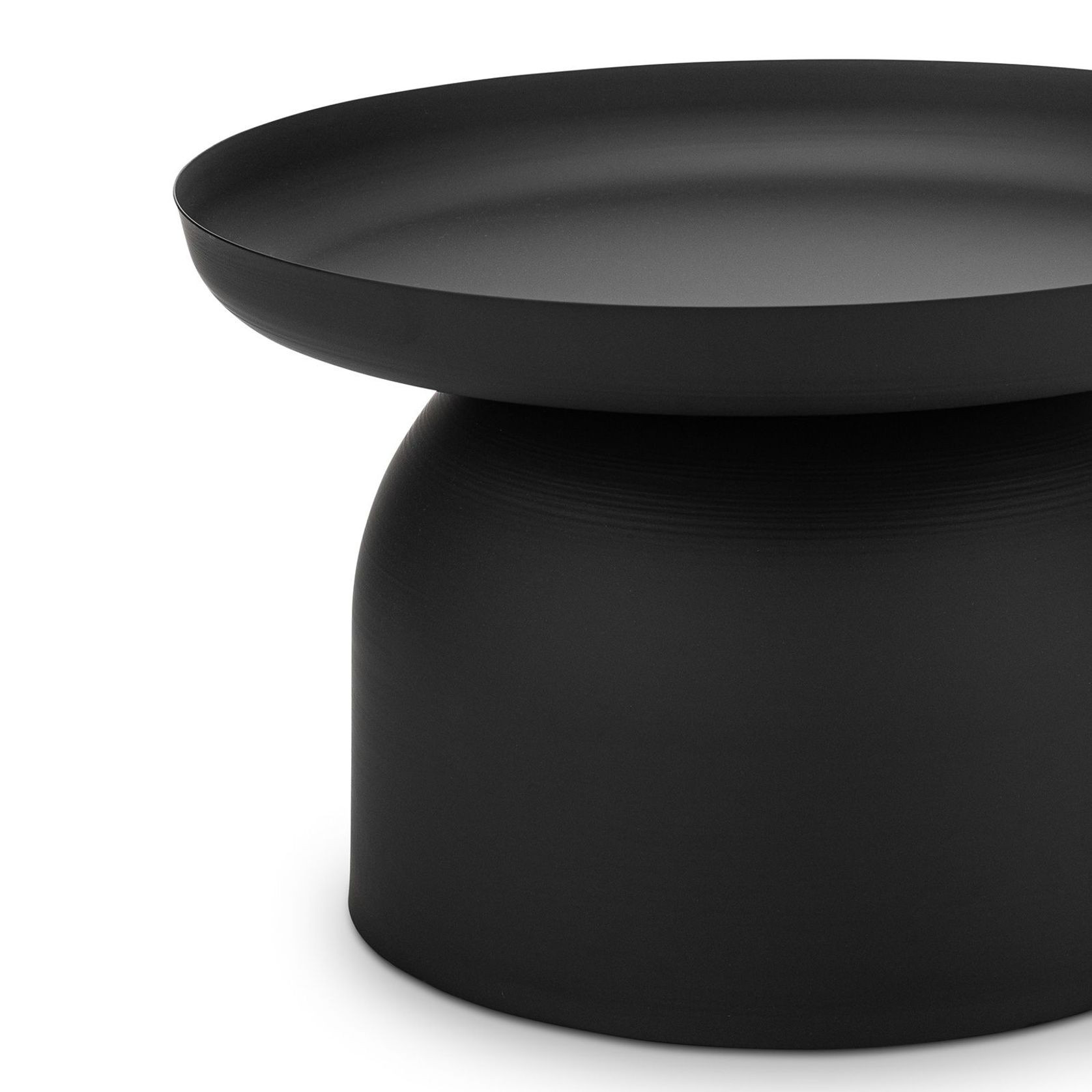 Sirkel Round Pedestal Coffee Table | Matte Black gallery detail image