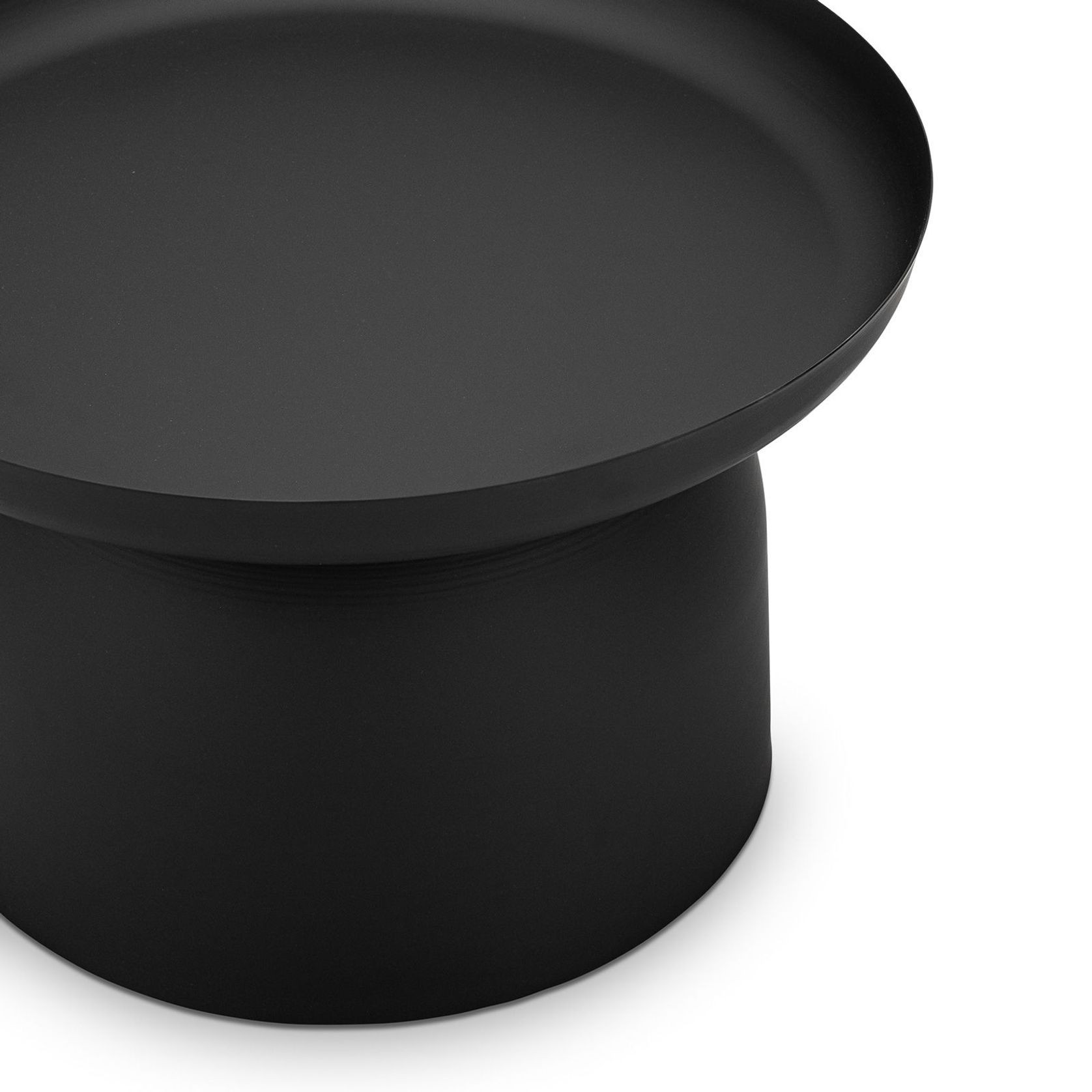 Sirkel Round Pedestal Coffee Table | Matte Black gallery detail image