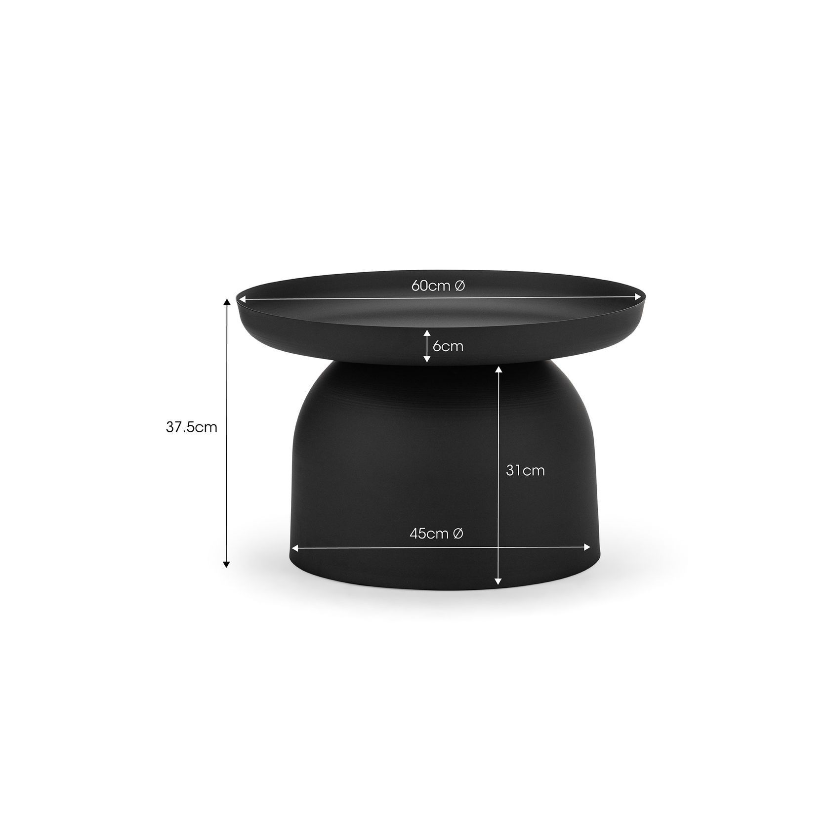 Sirkel Round Pedestal Coffee Table | Matte Black gallery detail image