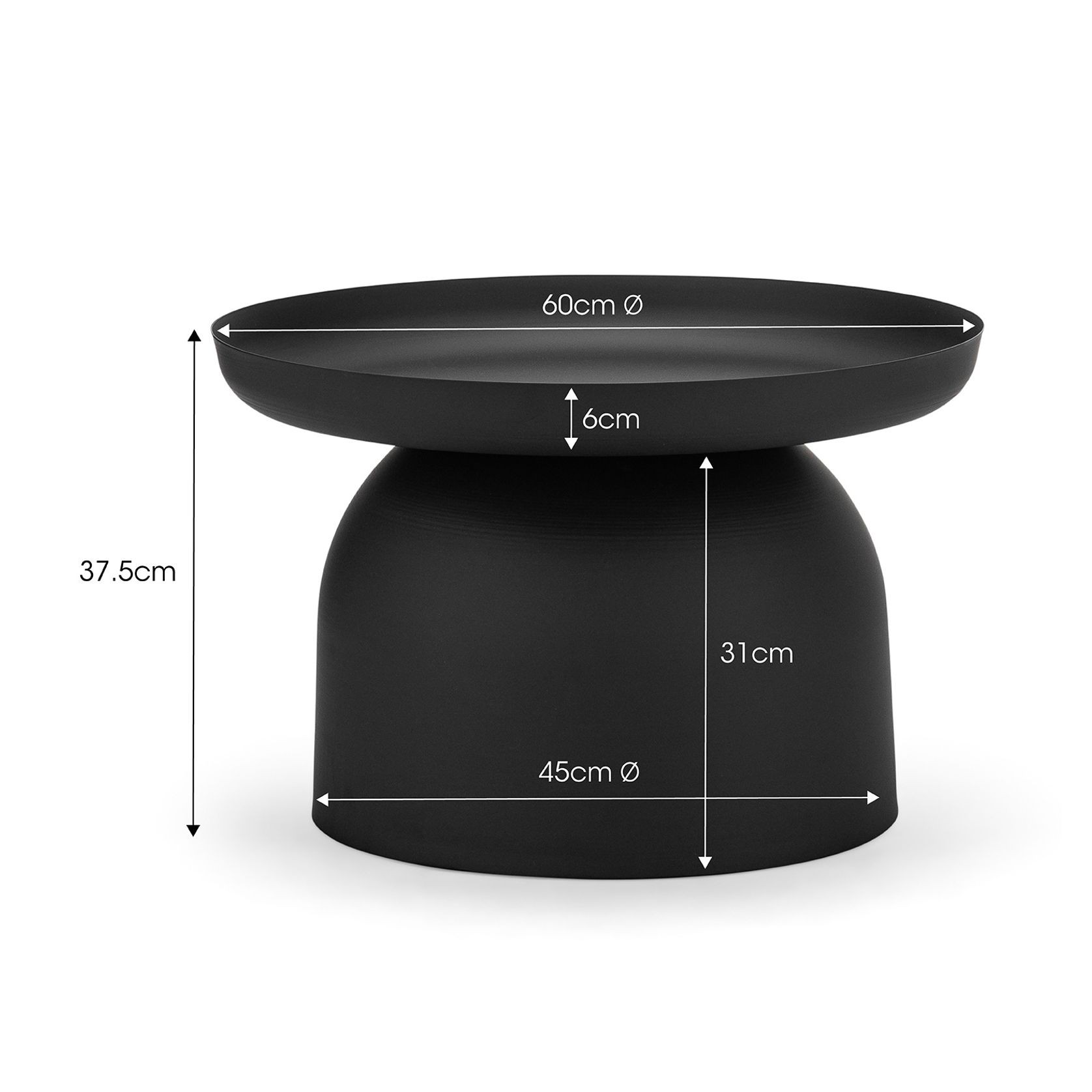 Sirkel Round Pedestal Coffee Table | Matte Black gallery detail image