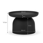 Sirkel Round Pedestal Coffee Table | Matte Black gallery detail image