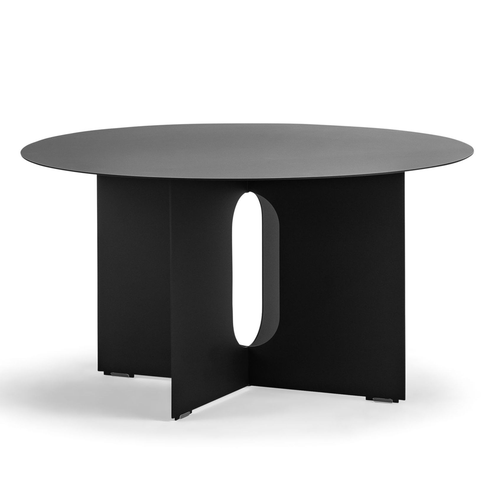 Kiyo Round Steel Coffee Table | Matte Black gallery detail image
