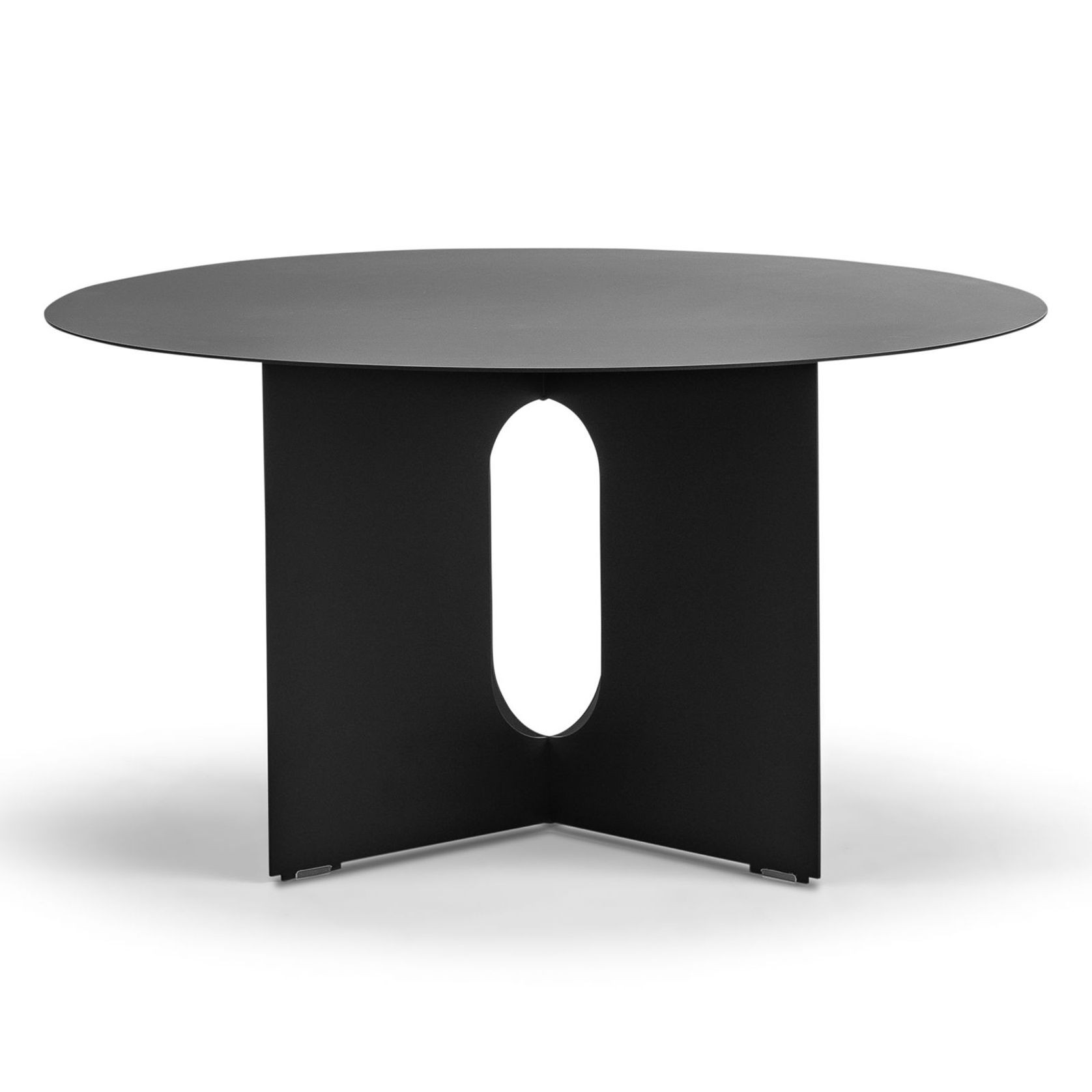 Kiyo Round Steel Coffee Table | Matte Black gallery detail image