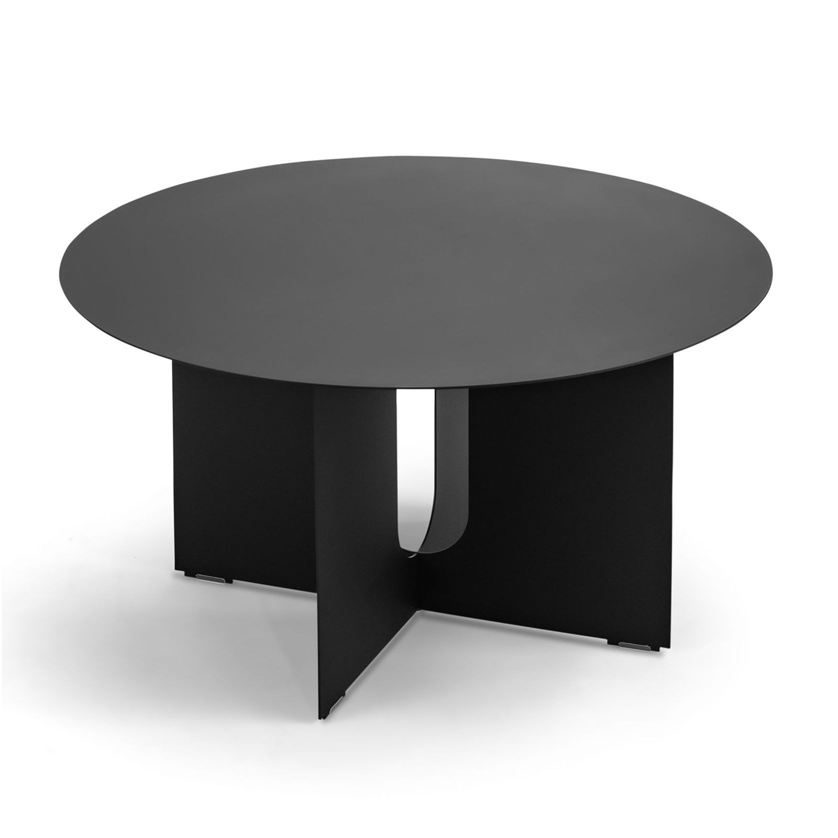 Kiyo Round Steel Coffee Table | Matte Black gallery detail image
