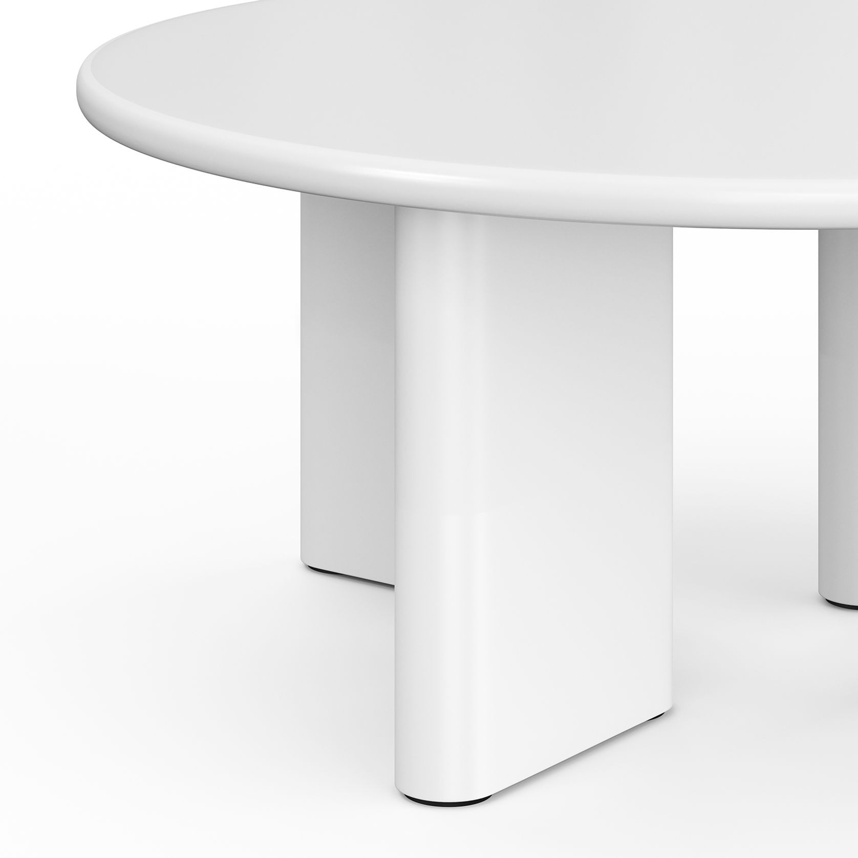 Omni Chunky Round Coffee Table | Matte White gallery detail image