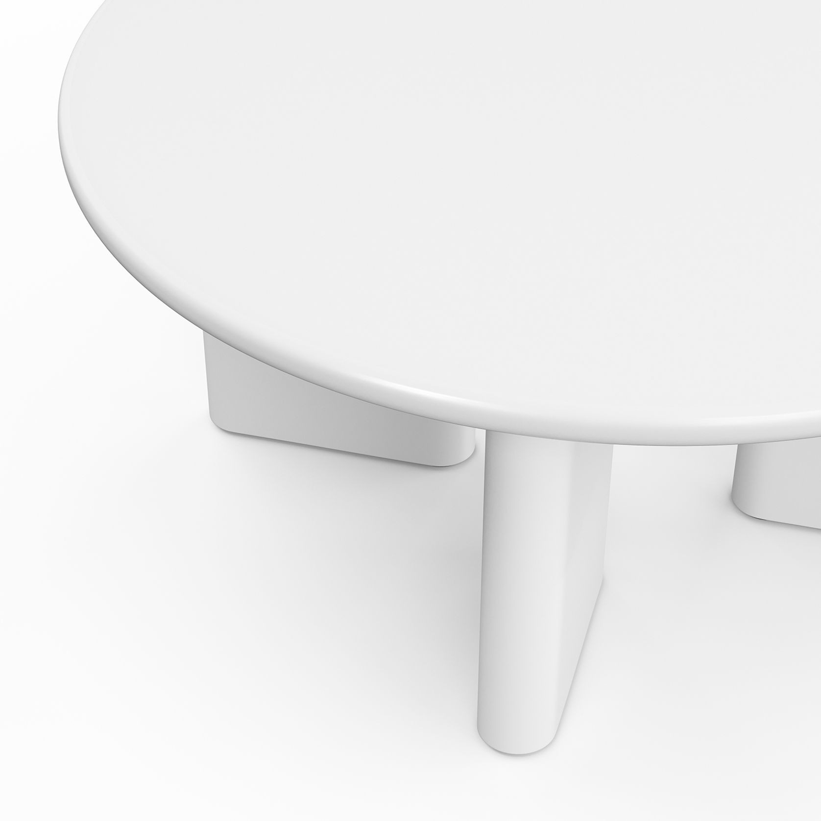 Omni Chunky Round Coffee Table | Matte White gallery detail image
