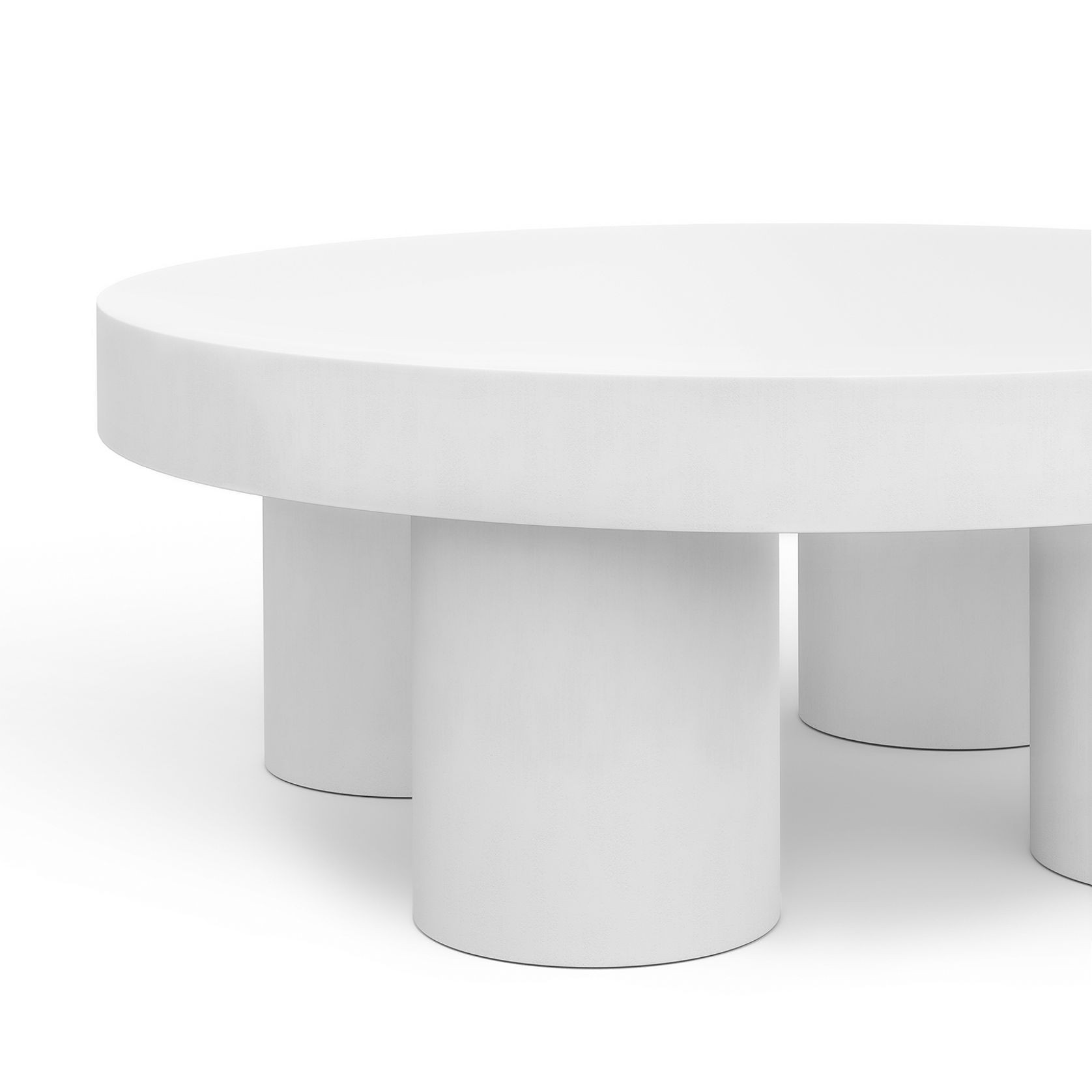Colum 100cm Round Concrete Coffee Table | Indoor & Outdoor | White gallery detail image