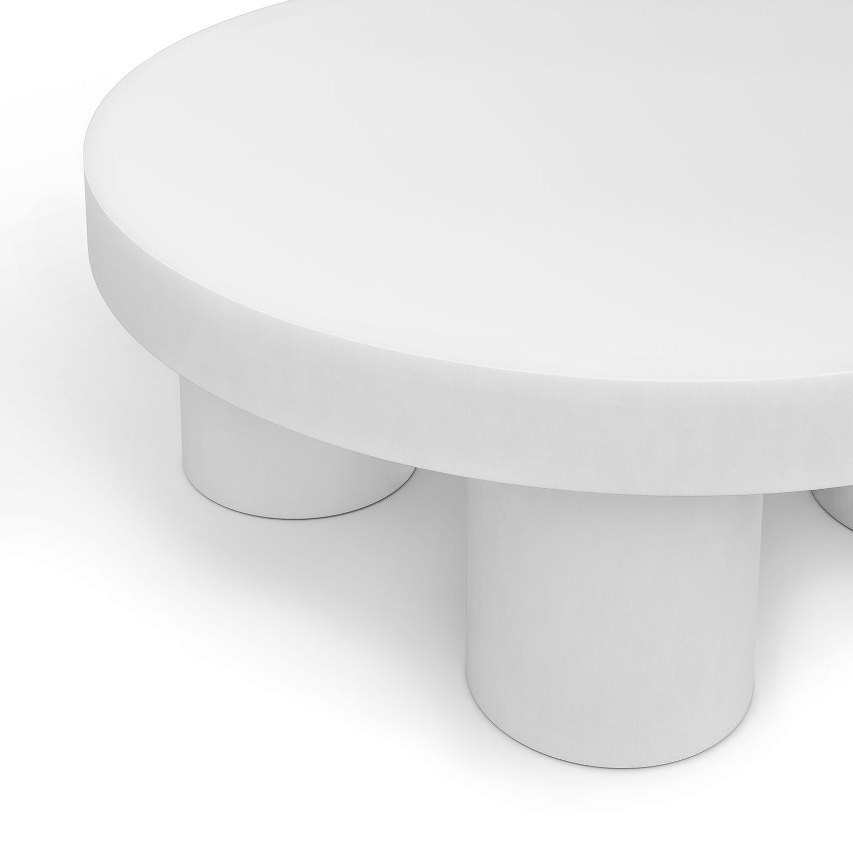 Colum 100cm Round Concrete Coffee Table | Indoor & Outdoor | White gallery detail image