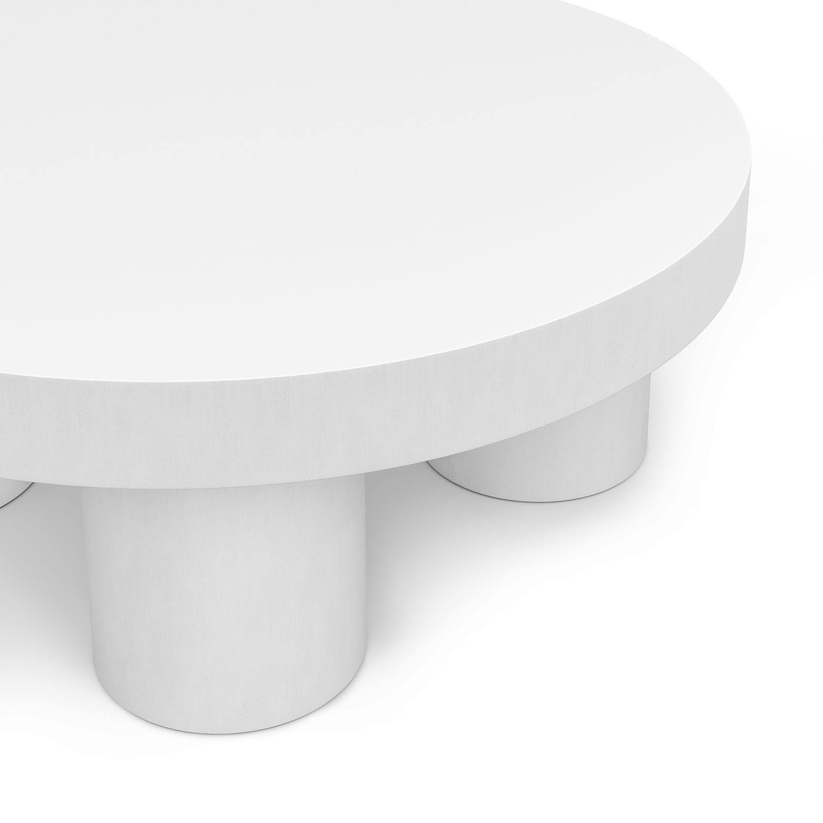 Colum 100cm Round Concrete Coffee Table | Indoor & Outdoor | White gallery detail image