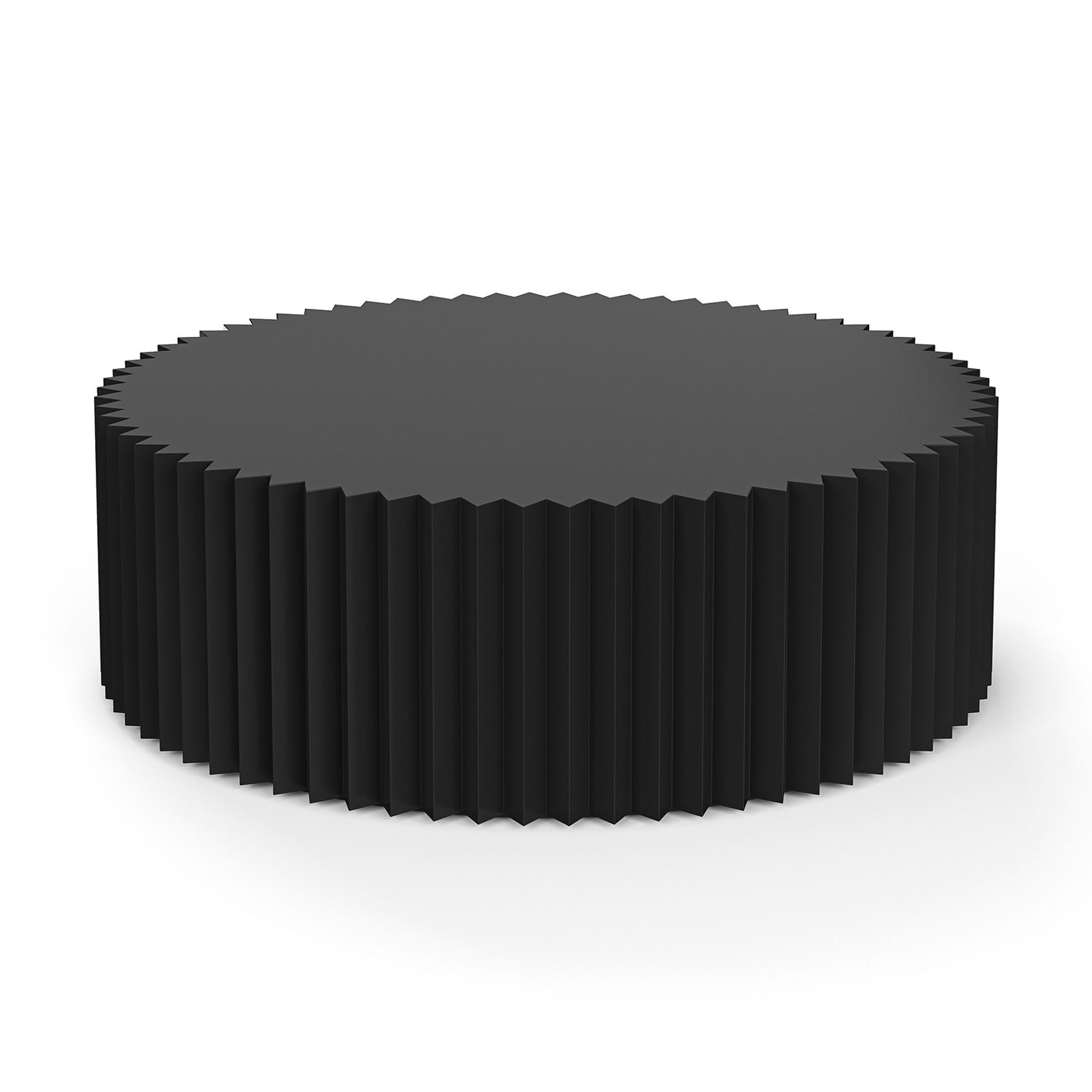 Kaei 90cm Round Fluted Coffee Table | Black gallery detail image