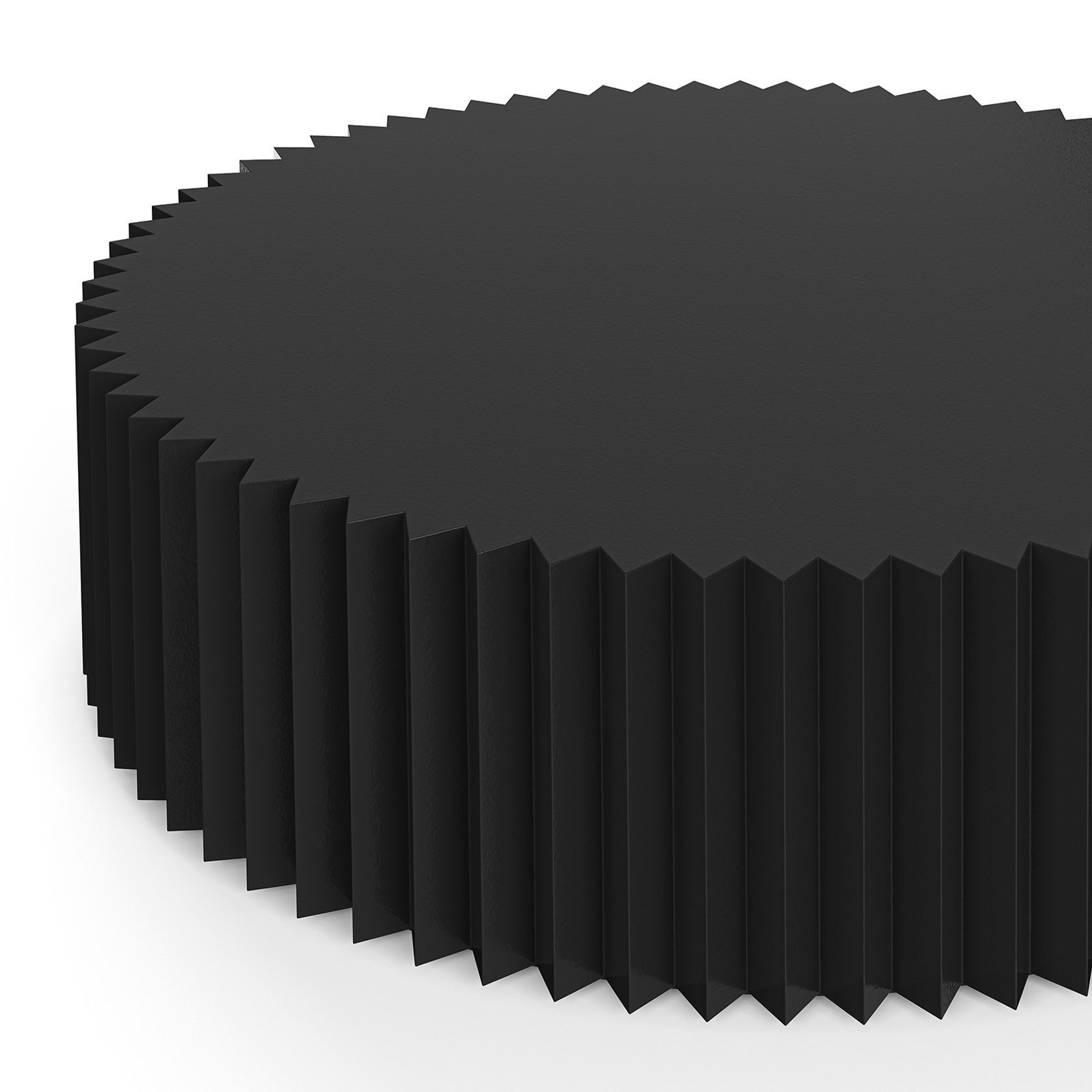 Kaei 90cm Round Fluted Coffee Table | Black gallery detail image