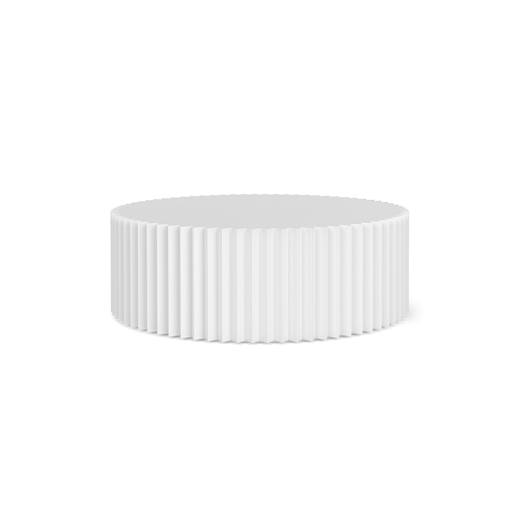 Kaei 90cm Round Fluted Coffee Table | White gallery detail image