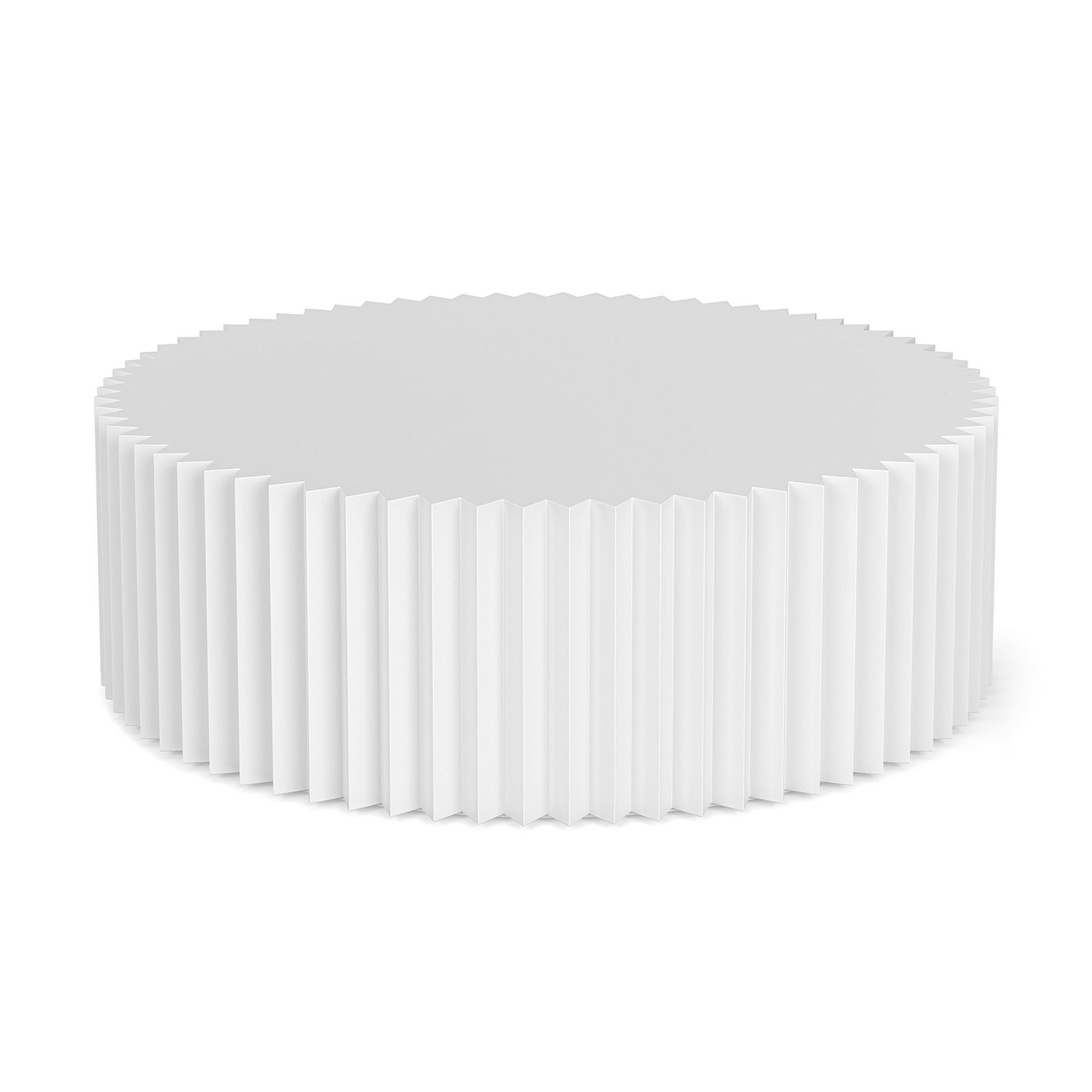 Kaei 90cm Round Fluted Coffee Table | White gallery detail image