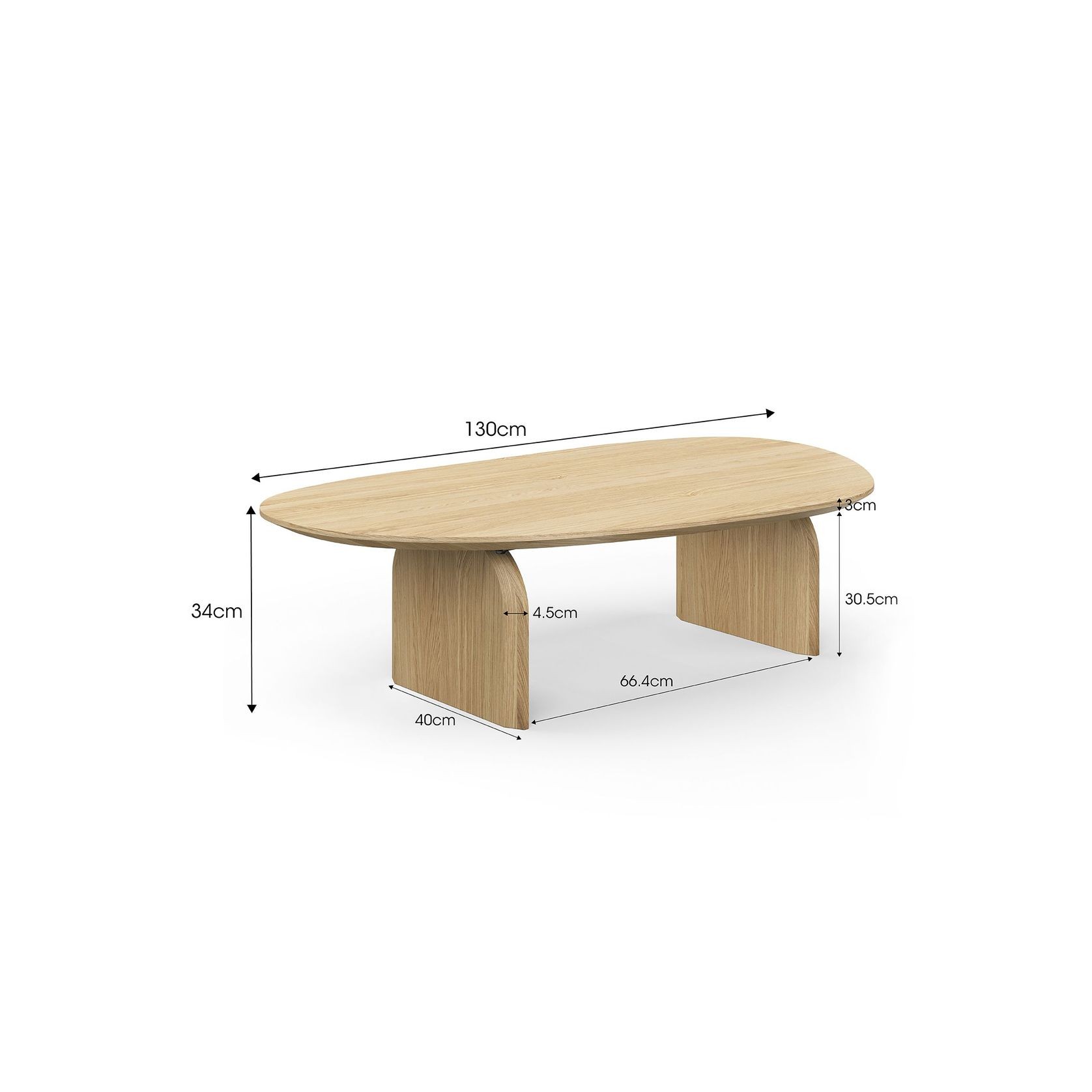 Arco 130cm Oval Oak Coffee Table| Natural gallery detail image