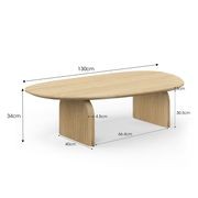 Arco 130cm Oval Oak Coffee Table | Natural gallery detail image