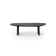 Arco 130cm Oval Oak Coffee Table | Black gallery detail image