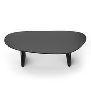 Arco 130cm Oval Oak Coffee Table | Black gallery detail image