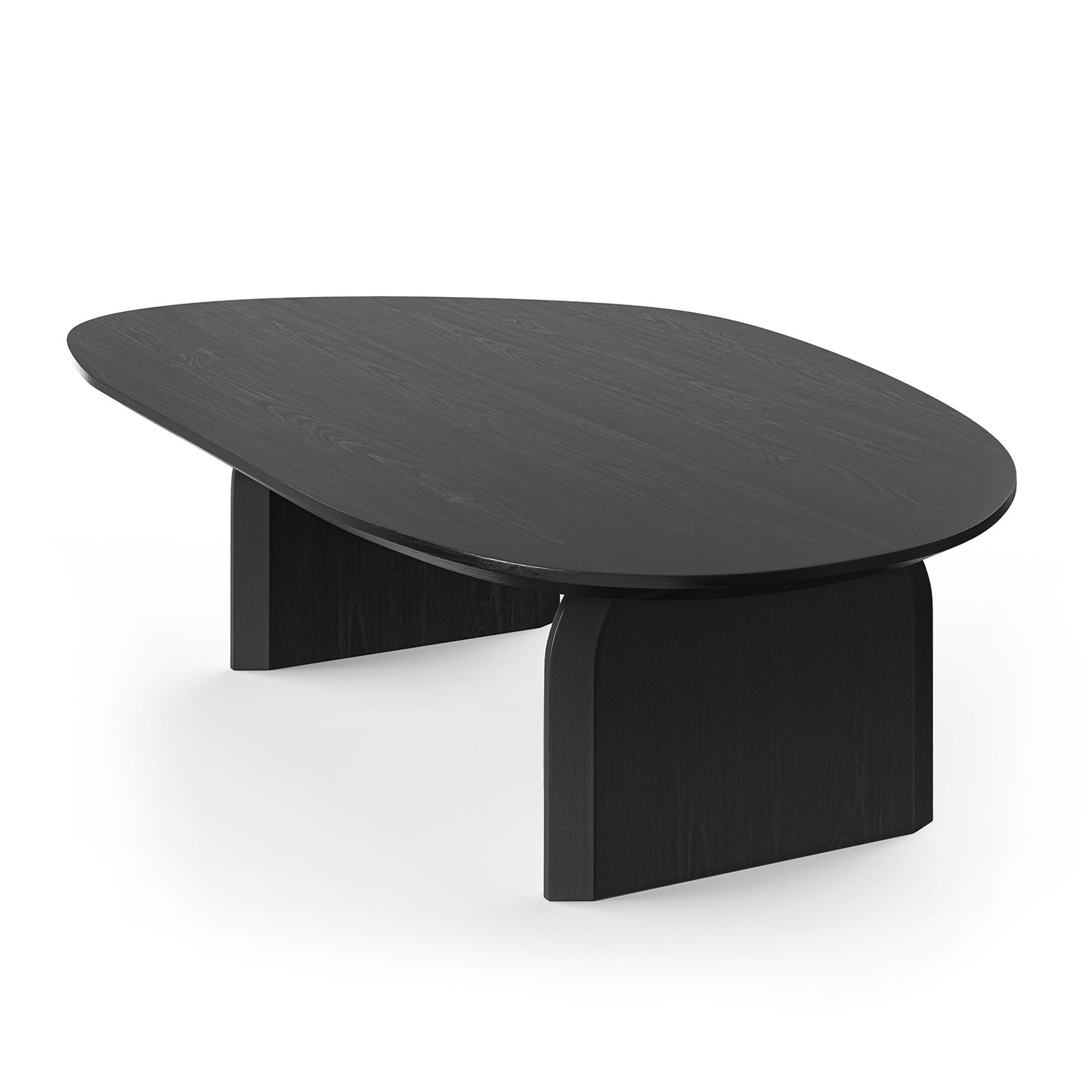 Arco 130cm Oval Oak Coffee Table | Black gallery detail image