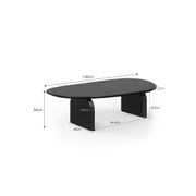 Arco 130cm Oval Oak Coffee Table | Black gallery detail image