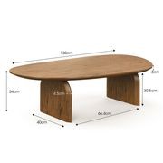 Arco 130cm Oval Coffee Table | Brown Oak gallery detail image