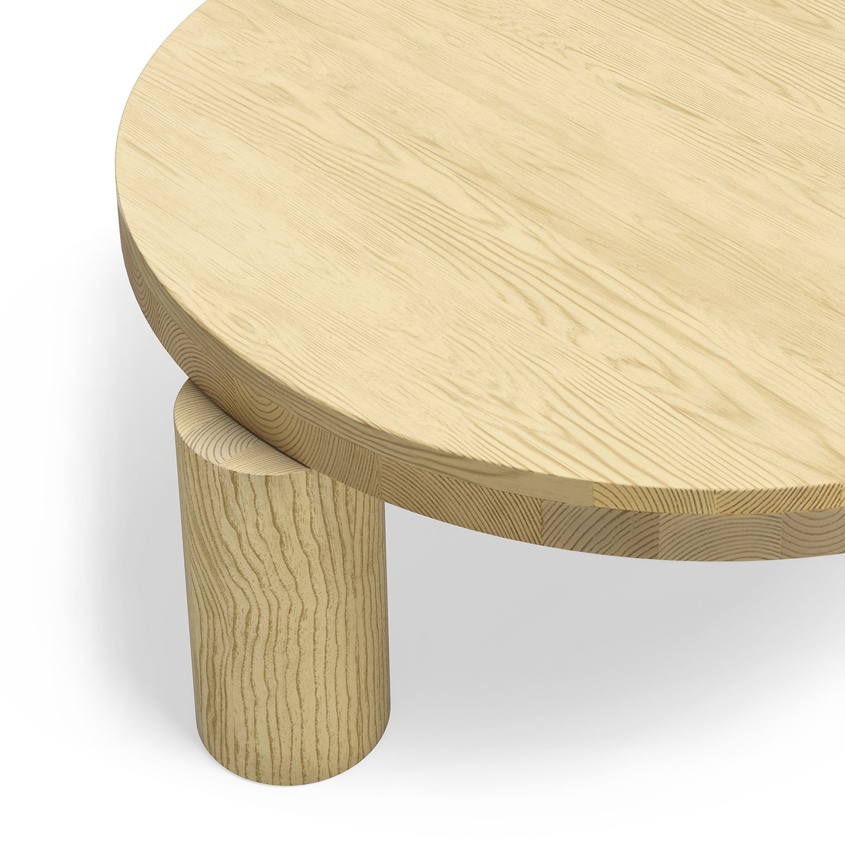 Nomad 90cm Round Solid Oak Coffee Table | Natural gallery detail image