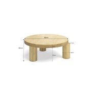 Nomad 90cm Round Solid Oak Coffee Table | Natural gallery detail image