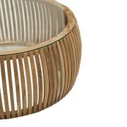 Crusoe Round Slatted Coffee Table - Natural gallery detail image