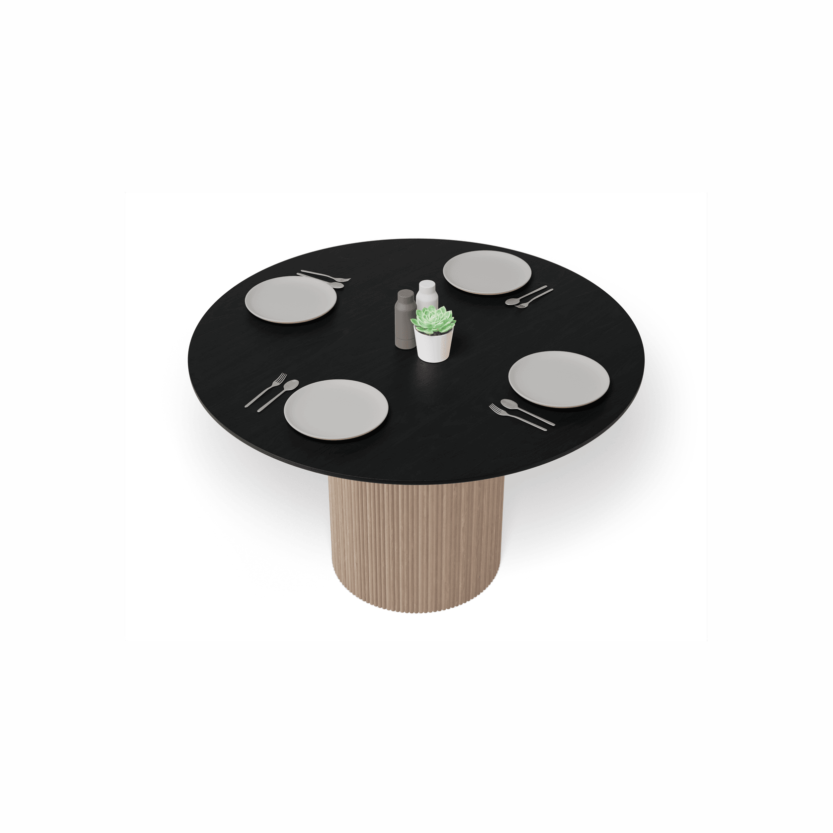 Poppy table - Natural Base Black Top gallery detail image