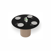 Poppy table - Natural Base Black Top gallery detail image